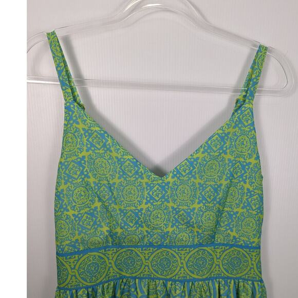 Gretchen Scott Fiesta Time Maxi Dress Sultan's Dining Room Turquoise Lime NEW M - Picture 4 of 12